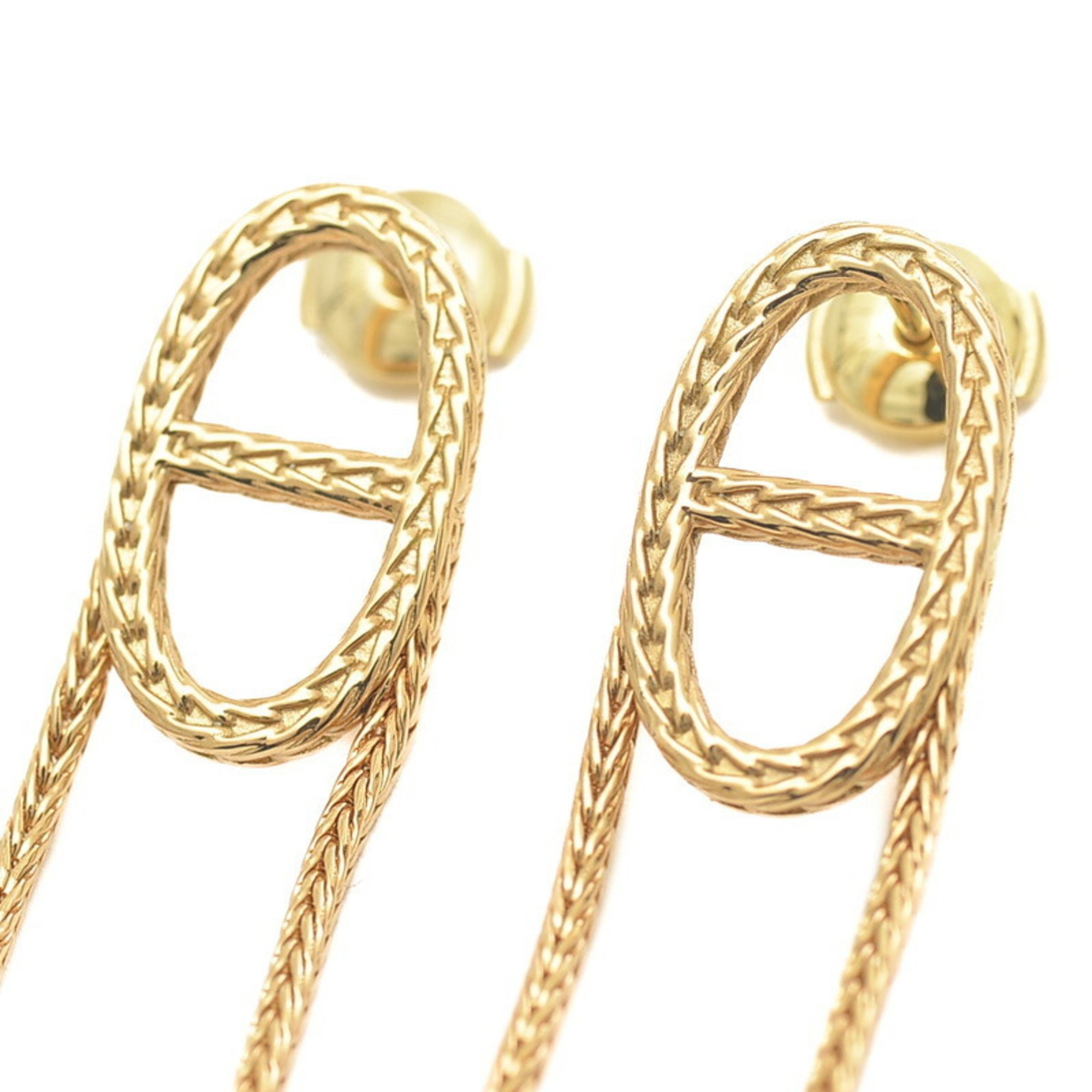 Hermes Chaine d'Ancre Danae earrings K18YG