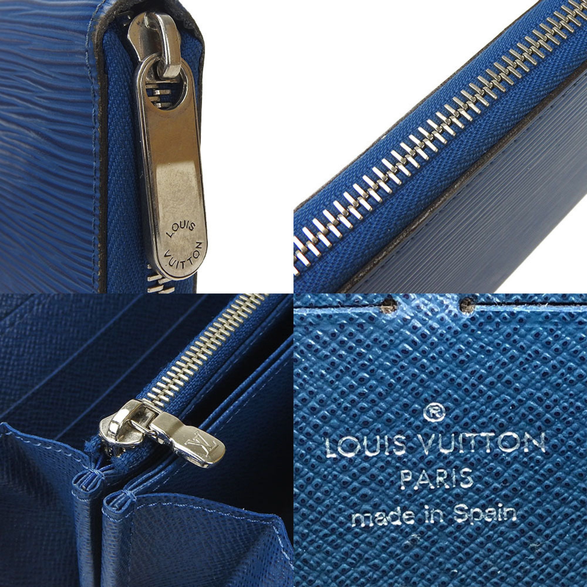 Louis Vuitton Long Wallet Zippy Saphir Round Blue M60435 Epi Ladies LV Leather Accessories LOUIS VUITTON Zip Around