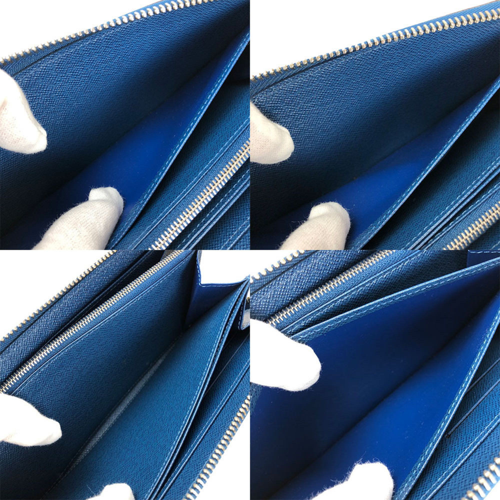 Louis Vuitton Long Wallet Zippy Saphir Round Blue M60435 Epi Ladies LV Leather Accessories LOUIS VUITTON Zip Around