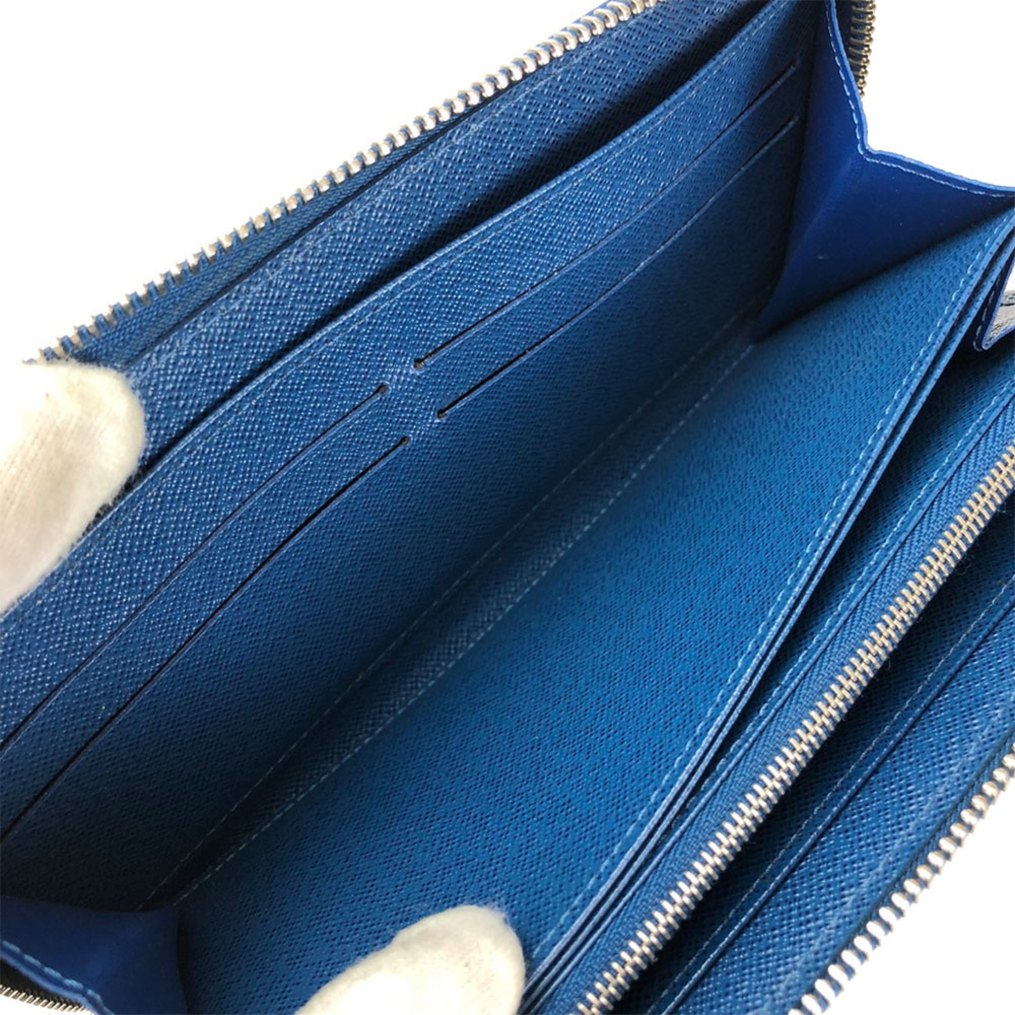 Louis Vuitton Long Wallet Zippy Saphir Round Blue M60435 Epi Ladies LV Leather Accessories LOUIS VUITTON Zip Around