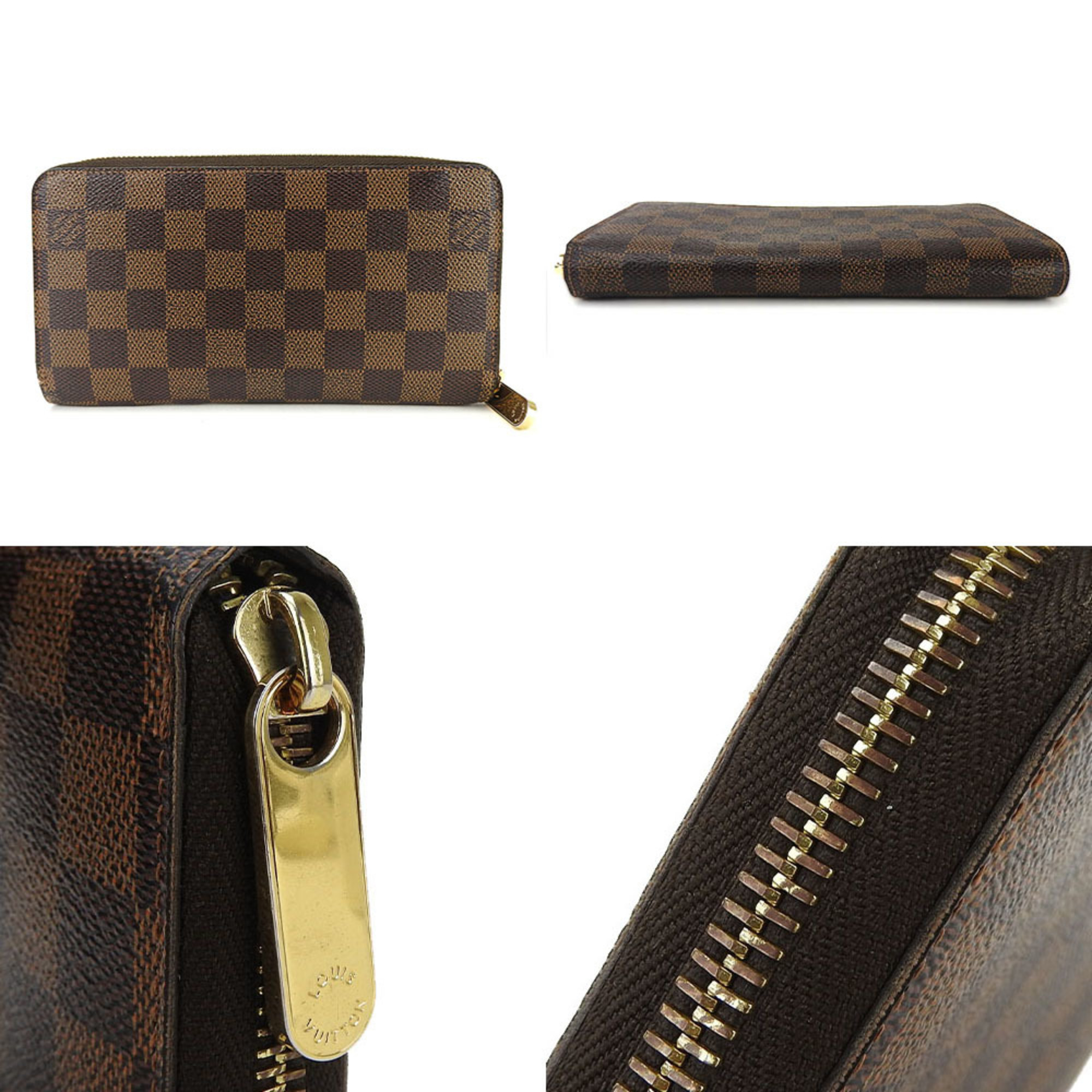 Louis Vuitton Round Long Wallet Zippy N60015 Damier Accessories Women's Men's LV louis vuitton zip around wallet zippy