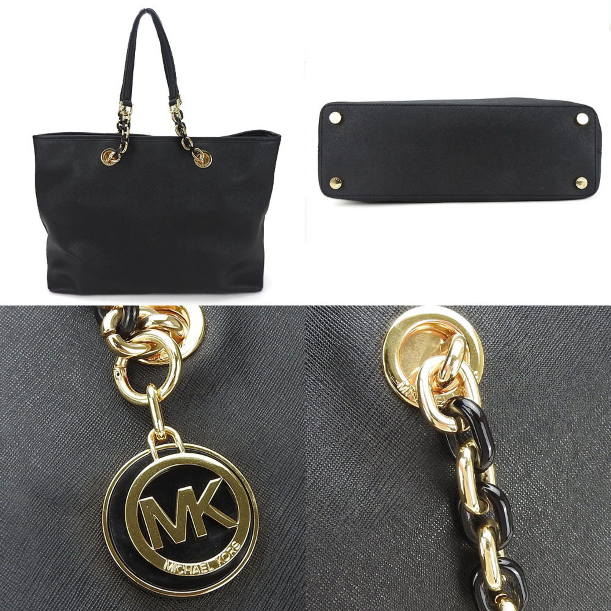 Michael Kors tote bag 30T4TCYT3T black leather ladies MICHAEL KORS