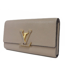 LOUIS VUITTON Long Wallet Portefeuille Capucines Gale Beige Leather M61249 Women's LV Vuitton Gold