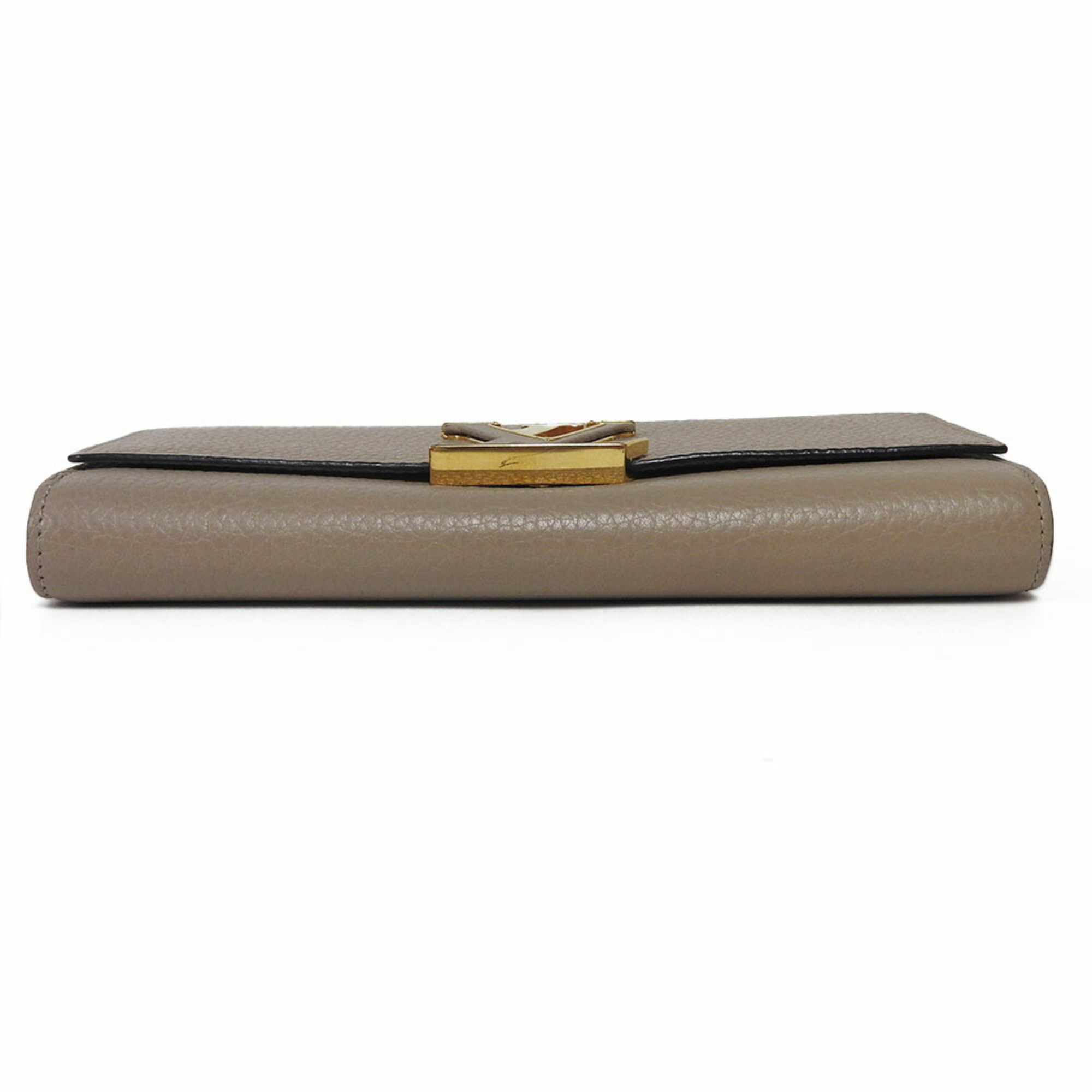 LOUIS VUITTON Long Wallet Portefeuille Capucines Gale Beige Leather M61249 Women's LV Vuitton Gold