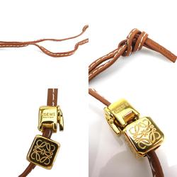 LOEWE Necklace Leather/Metal Brown Unisex
