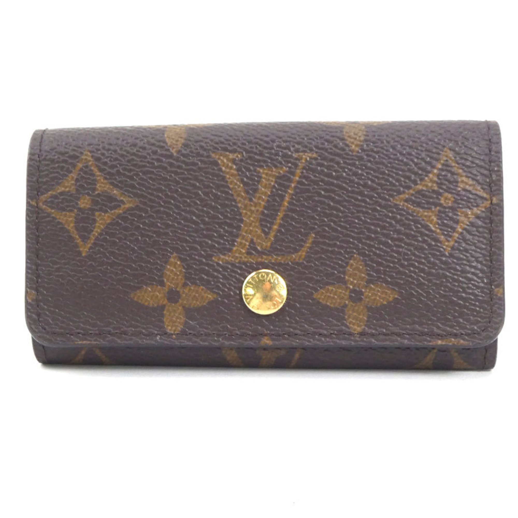 LOUIS VUITTON Key Case Monogram Multicle 4 Canvas Brown Unisex