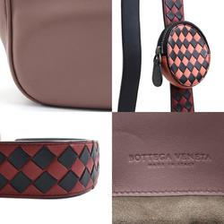 Bottega Veneta BOTTEGA VENETA Crossbody Shoulder Bag Intrecciato Leather Dusty Pink/Dark Red Women's