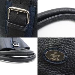 FENDI Handbag Tote Bag Selleria Leather Navy Silver Men's