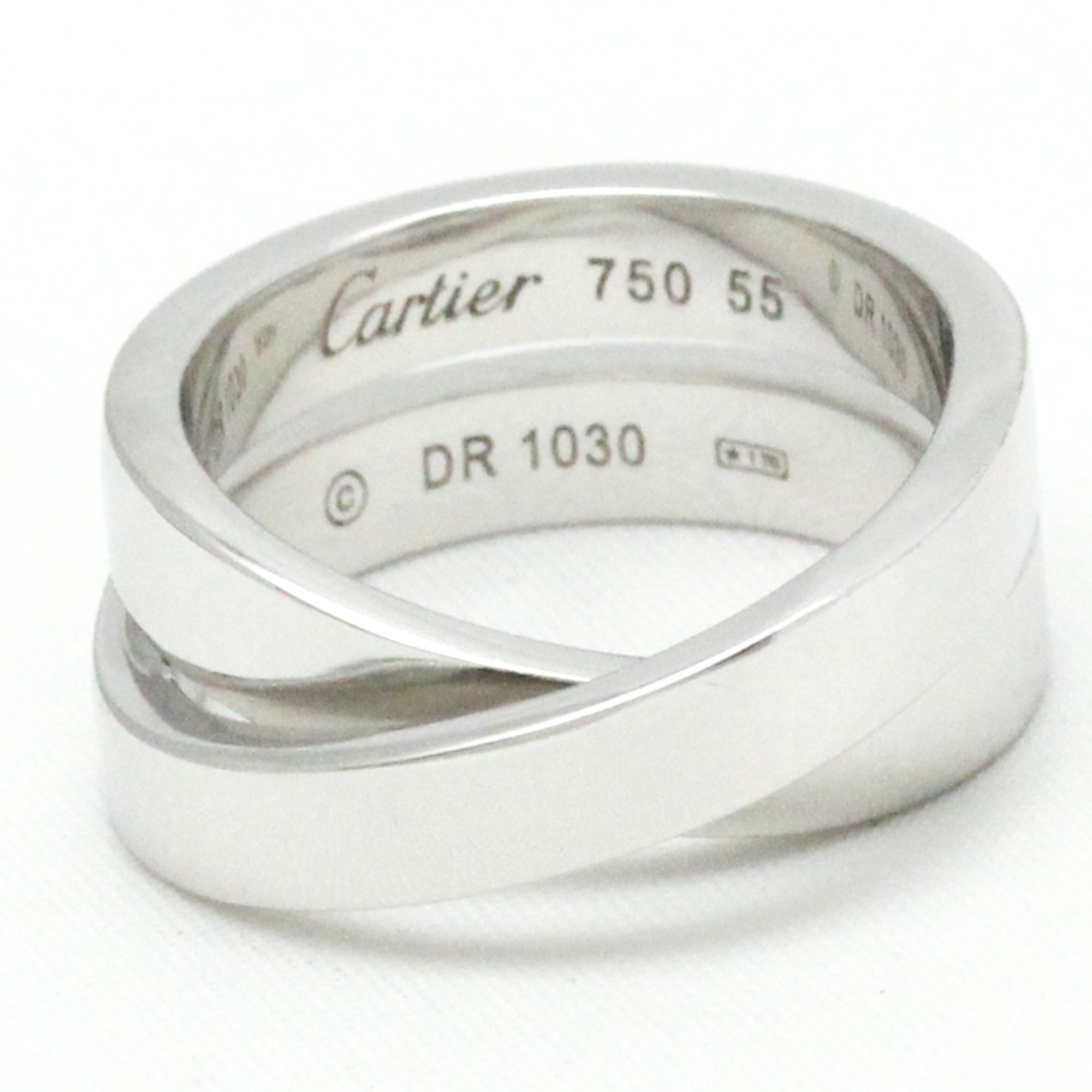 Cartier Paris Ring White Gold (18K) Fashion No Stone Band Ring Silver