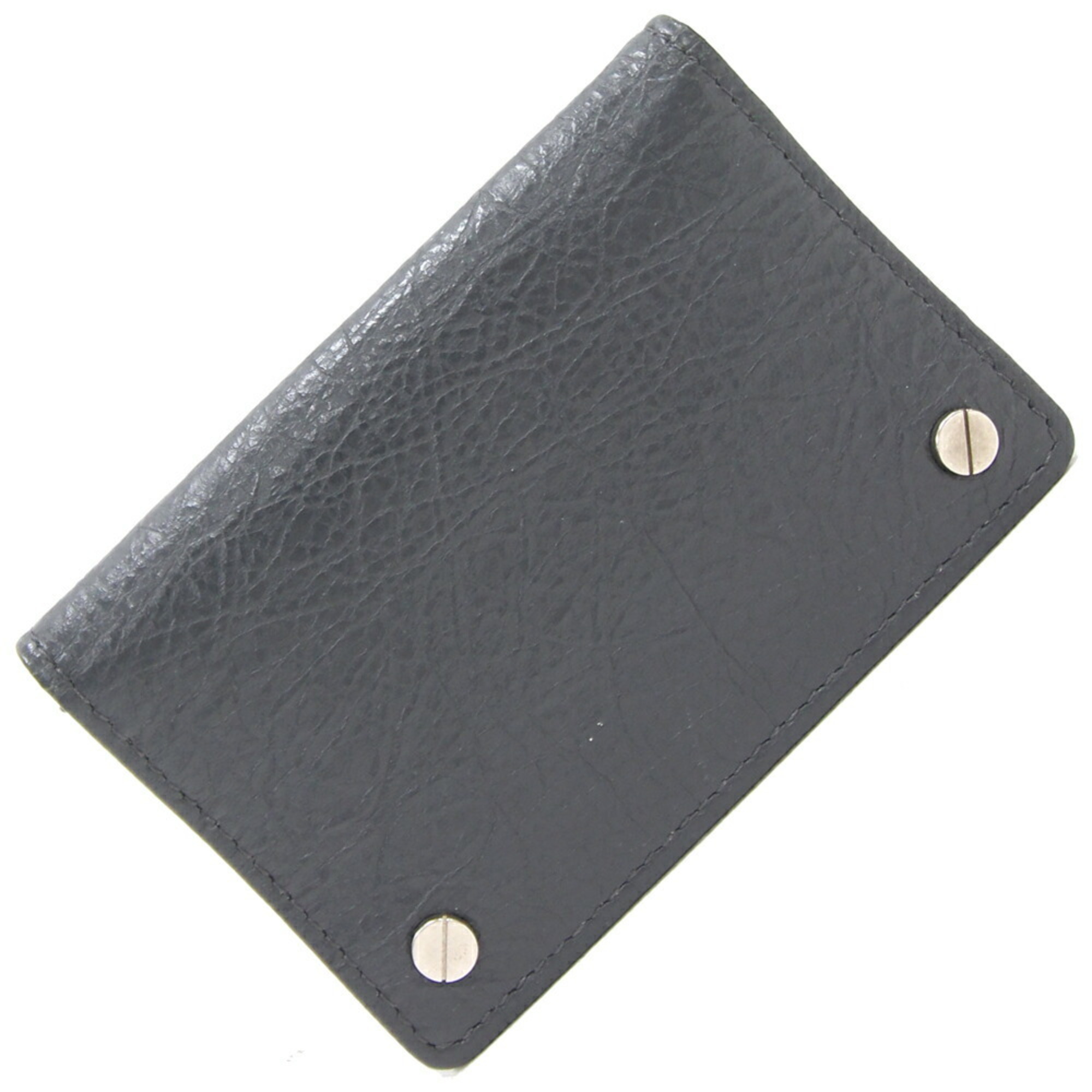 Balenciaga Business Card Holder 311825 Dark Gray Leather Case Pass Women's Men's BALENCIAGA