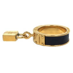 HERMES Kelly Cadena Scarf Ring Black x Gold Muffler Belt Hermes