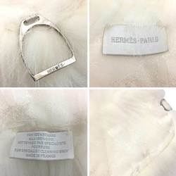 HERMES Tippet Fox Fur Muffler COL ETRIERS EN RENARD White Hermes Stole