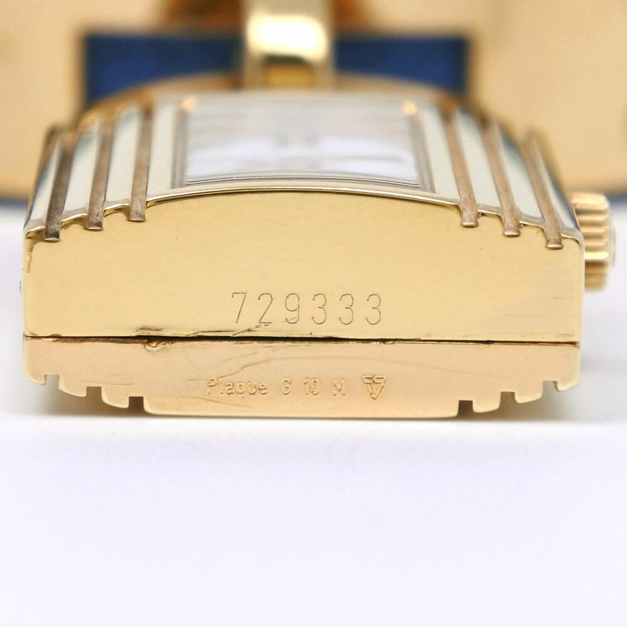 Hermes Kelly watch 729333 Gold plated x leather Swiss made 1995 Blue hardware 〇Y Quartz Analog display White dial Ladies