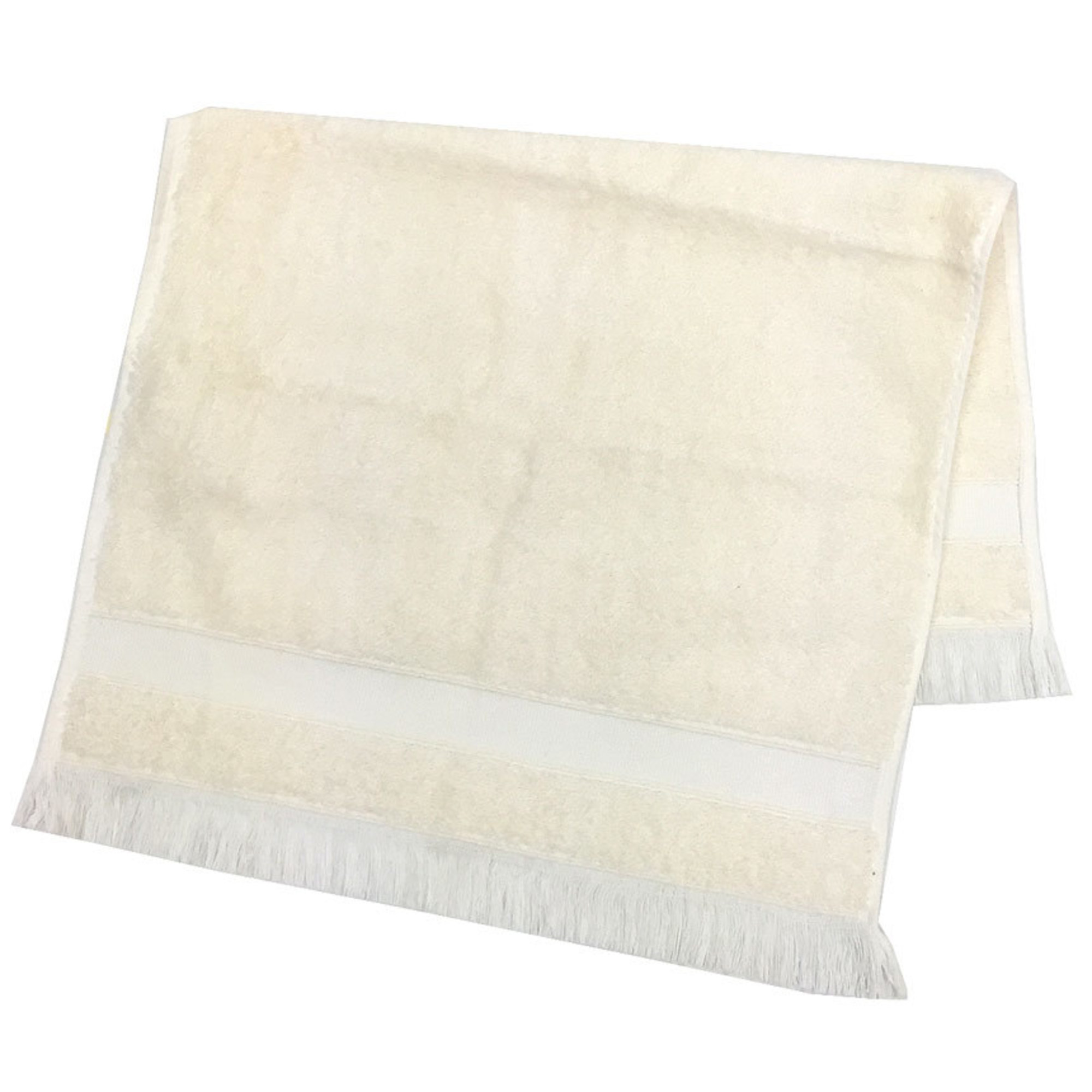 HERMES Face Towel SERVIETTE INVITE 100930M 02 Cotton Silk Ivory COCO Men's Women's Unisex