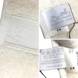 HERMES Face Towel SERVIETTE INVITE 100930M 02 Cotton Silk Ivory COCO Men's Women's Unisex