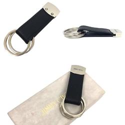 JIMMY CHOO Jimmy Choo Keychain Key Ring Leather Black x Silver Wallet