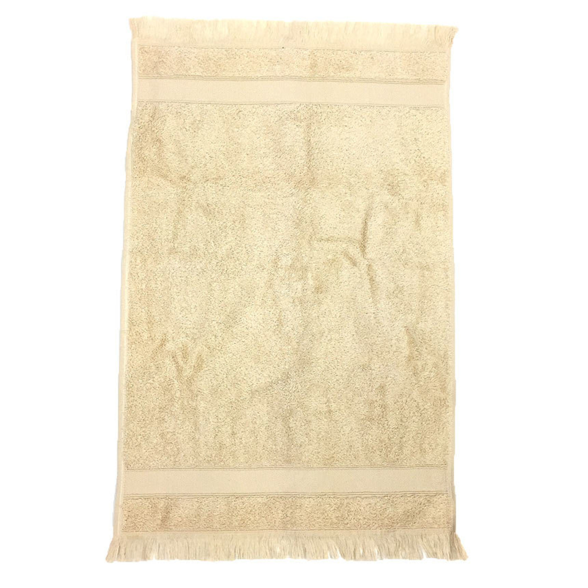 HERMES Face Towel SERVIETTE INVITE 100930M 02 Cotton Silk Beige Men Women Unisex