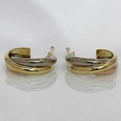 Cartier earrings yellow gold pink white Trinity 750 K18 ladies accessories