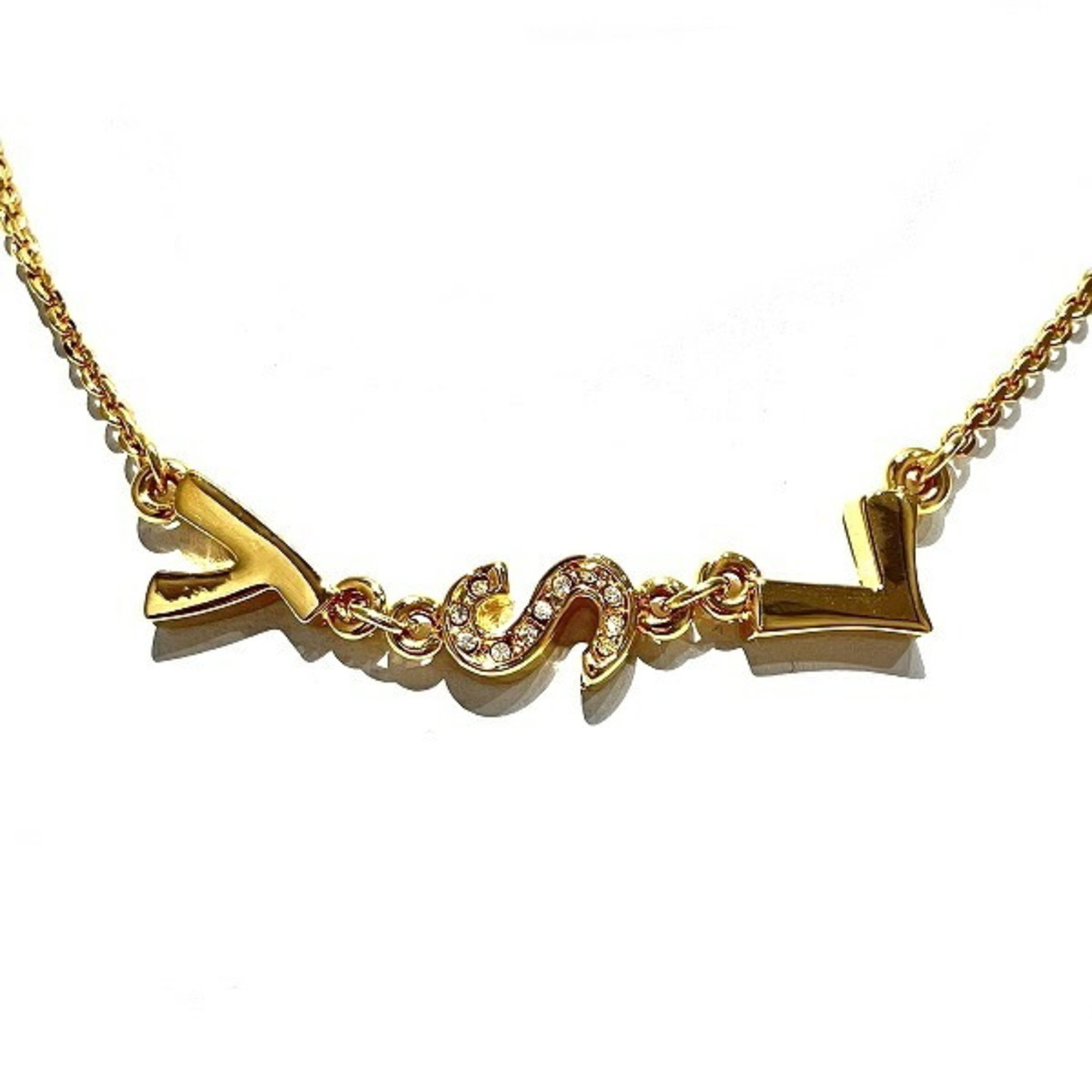 Yves Saint Laurent YSL Logo Rhinestone Necklace Women's Accessories | eLADY  Globazone