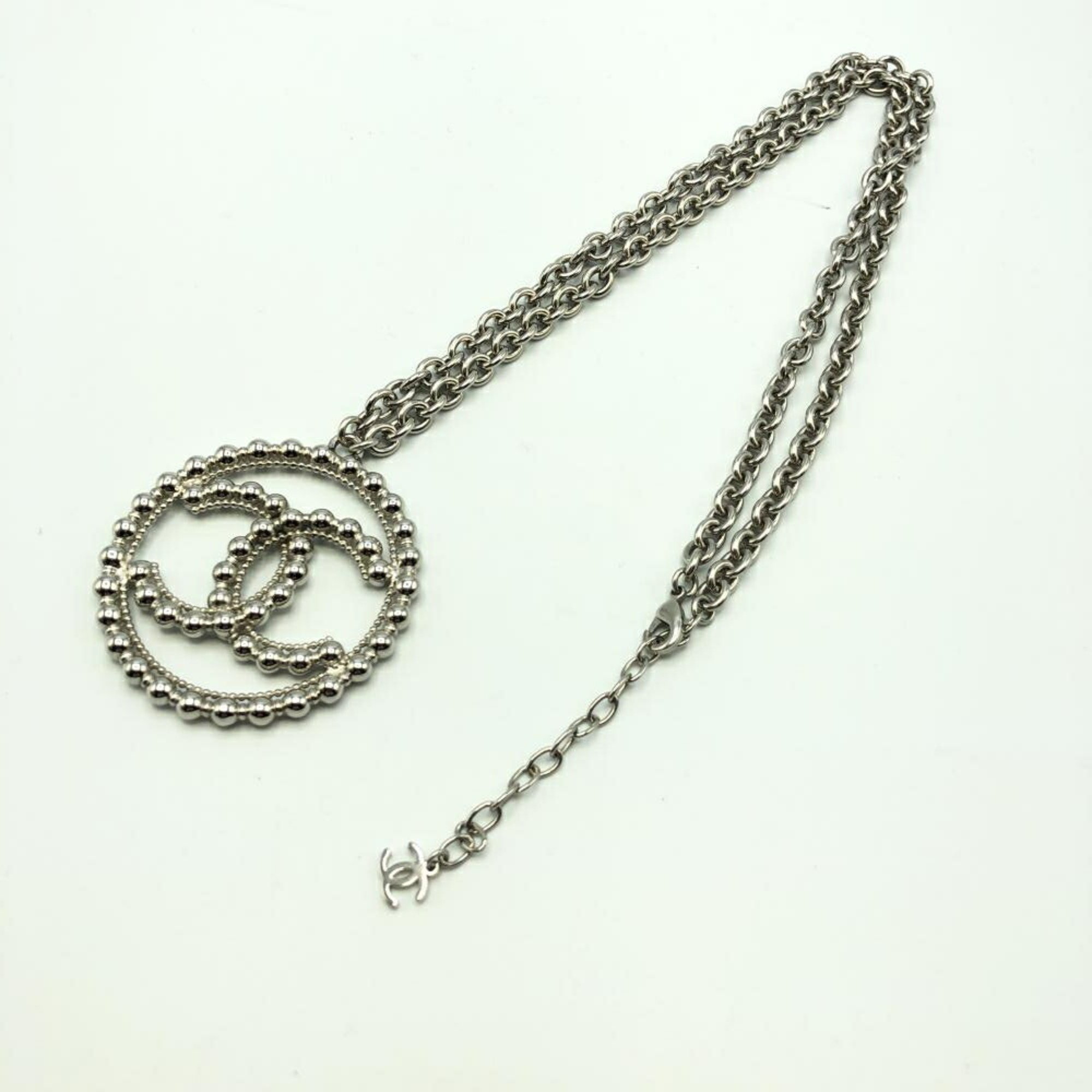 CHANEL 22 Year Cruise Collection Coco Mark Metallic Necklace L22 C