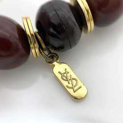 Yves Saint Laurent Colored Stone Necklace Pink Red Bordeaux Gold GP YVES SAINT LAURENT Women's Accessories