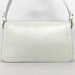 Celine Bag White Triomphe Cuile MA00/2 Full Flap Leather CELINE Shoulder Handbag Embossed Ladies