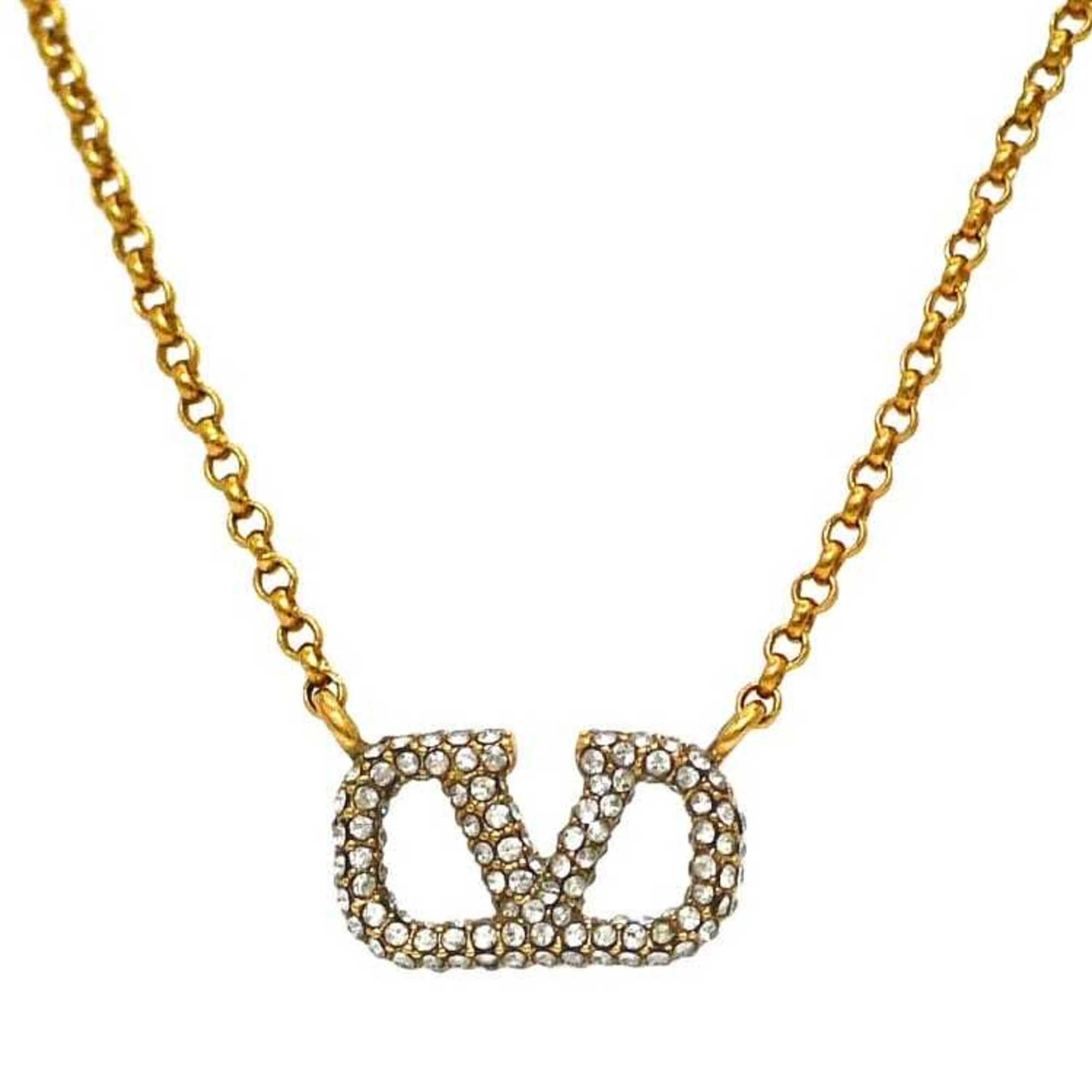 Valentino Garavani Long Necklace Gold 1W2J0Q37YCW GP Rhinestone VALENTINO GARAVANI Stone Ladies