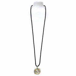 Hermes long necklace silver gold black metal HERMES sphere string ball 85cm accessory impact round