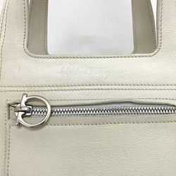 Salvatore Ferragamo Tote Bag White Gancini DU-21 4301 Leather Ladies