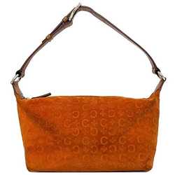 CELINE Bag Orange Beige Silver C Macadam MC99/2 Handbag Suede Leather Ladies Compact