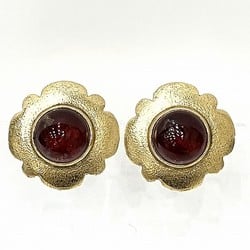 CHANEL Colored Stone Flower Motif Brand Accessories Earrings Ladies