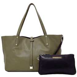 Tiffany Tote Bag Gray Greige Purple Reversible Leather TIFFANY&Co. Women's