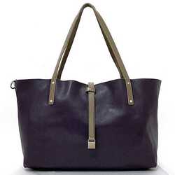 Tiffany Tote Bag Gray Greige Purple Reversible Leather TIFFANY&Co. Women's