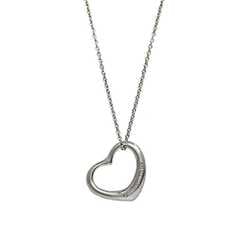 Tiffany Open Heart Necklace Silver Elsa Peretti 22mm 925 TIFFANY&Co. Top Ladies