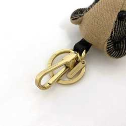 Burberry Bag Charm Bear Beige Black Gold Nova Check Canvas GP BURBERRY Key Ring Keychain Teddy Animal Motif Accessory