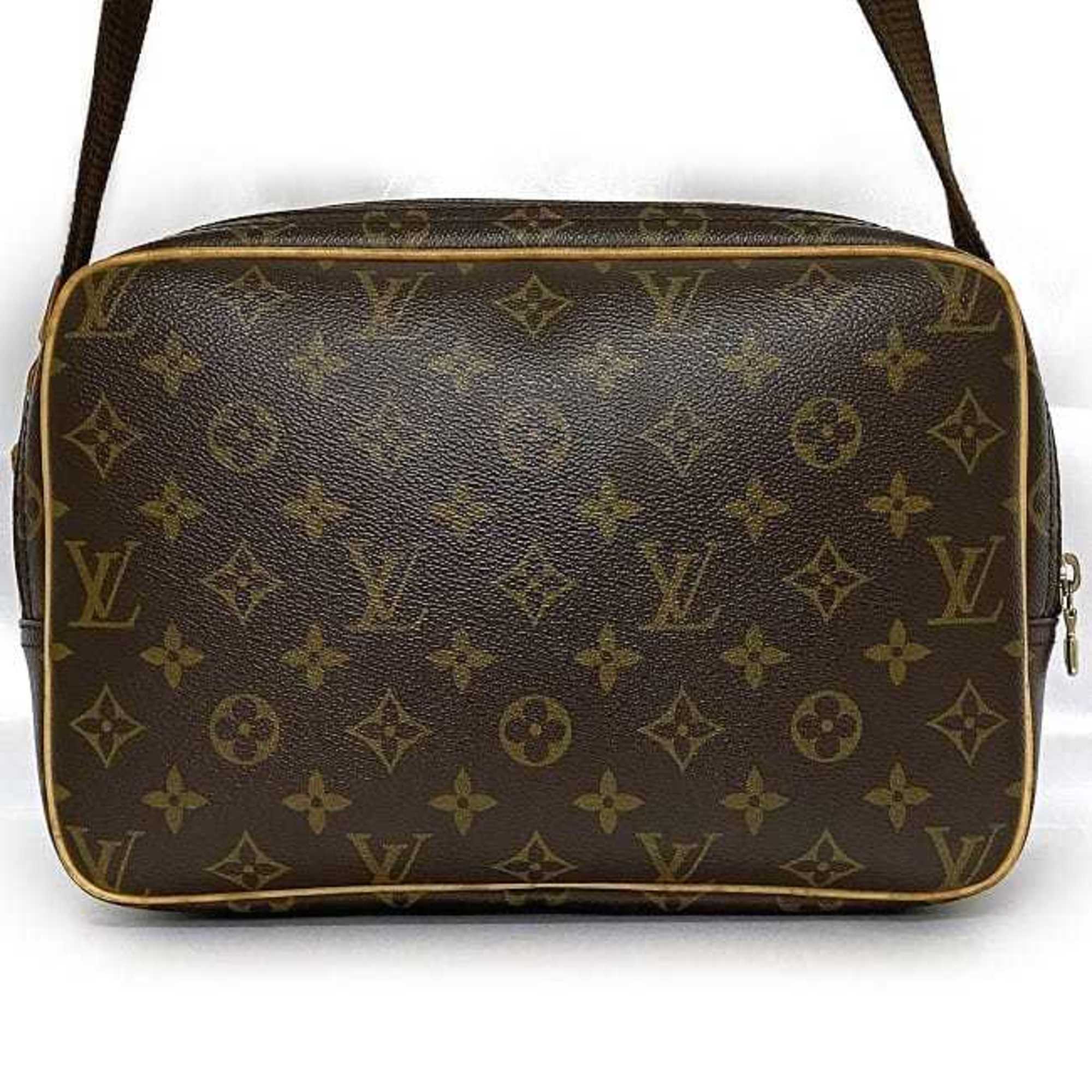 Louis Vuitton Shoulder Bag Reporter PM Brown Beige Monogram M45254 Canvas Tanned Leather SP1025 LOUIS VUITTON