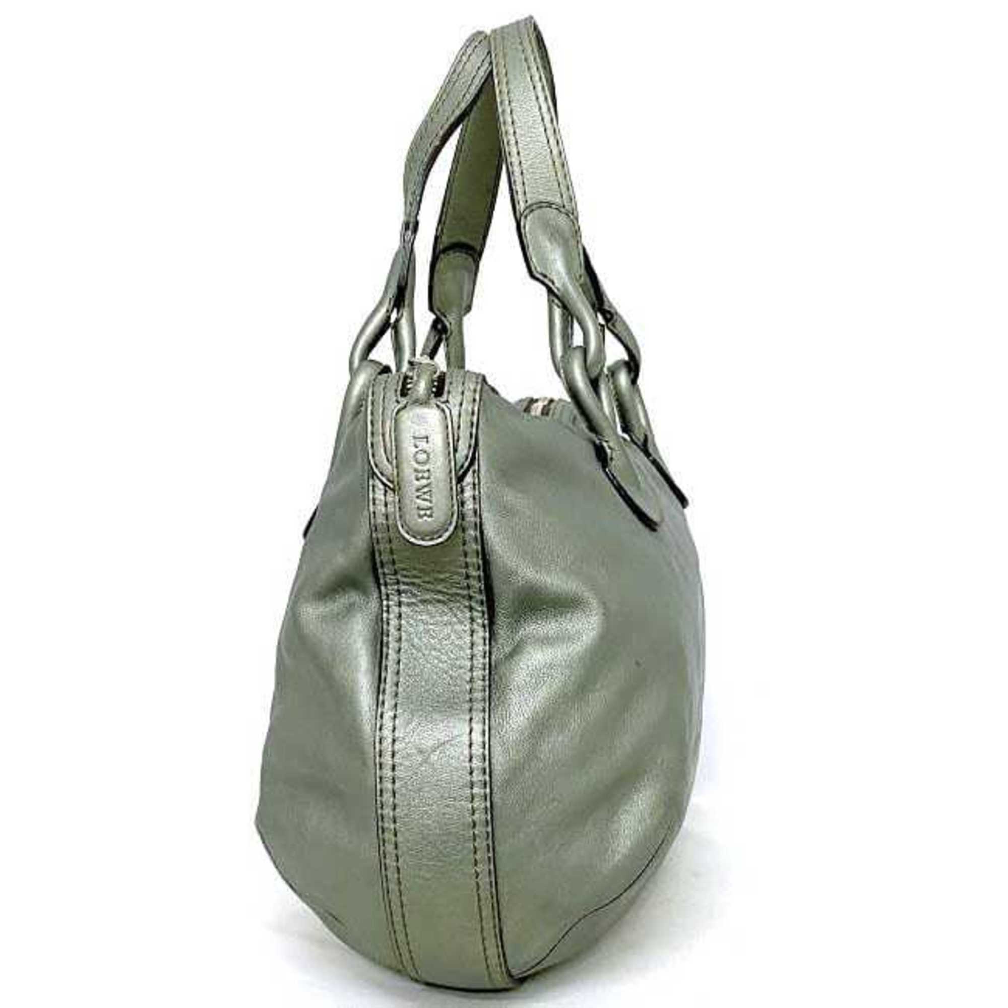 LOEWE 2way bag metallic green Fiesta 290805 leather handbag ladies