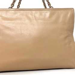 Bottega Veneta Tote Bag Pink Beige Intrecciato Chain Leather BOTTEGA VENETA Handbag Ladies Soft