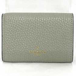 VALENTINO GARAVANI Trifold Wallet Gray Rockstuds UW2P0Q47 BOL ML8 Leather Studs Compact