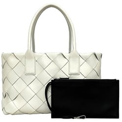 Bottega Veneta Tote Bag Hippo Maxi White Black Intrecciato Handbag Leather BOTTEGA VENETA Men Women