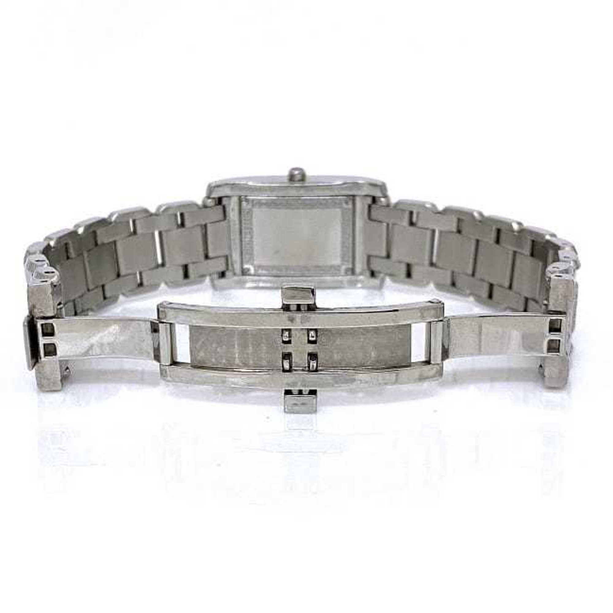 FENDI Watch White Silver Ladies SS Quartz Square Battery Operated FF Zucca Accessories Fashion