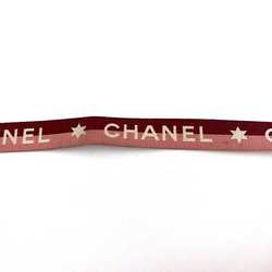 CHANEL Neck Strap Red Pink Gold Nylon GP Star Hanging Ladies Accessories Fashion