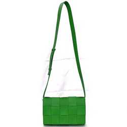 BOTTEGA VENETA Shoulder Bag Cassette Green Maxi Intrecciato 578004 Leather Flap Ladies Compact