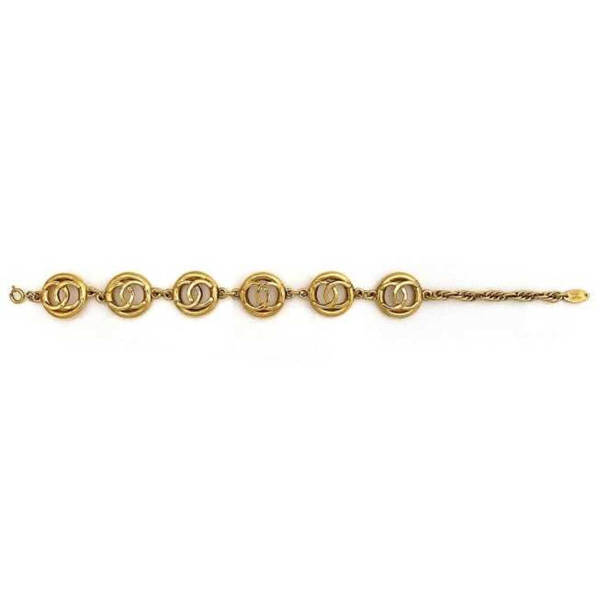 CHANEL Bracelet Gold Coco Mark GP Accessory Chain Women's Round