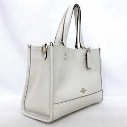 Coach 2way bag white gold 1959 tote shoulder handbag leather COACH ladies