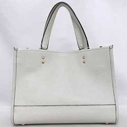 Coach 2way bag white gold 1959 tote shoulder handbag leather COACH ladies