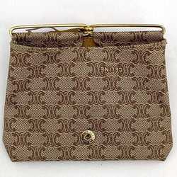 Celine Coin Case Beige Brown Gold Macadam M07 Purse PVC GP Leather CELINE Wallet Tassel Ladies Compact