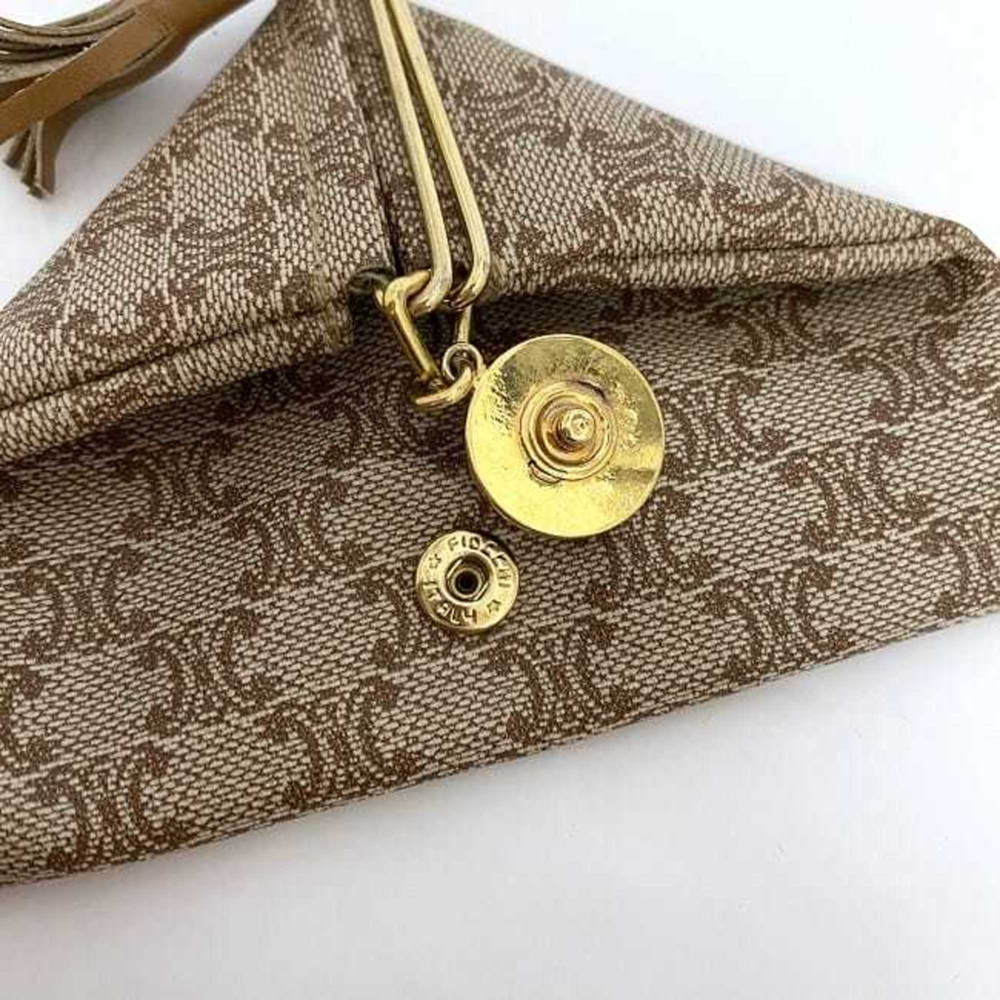 Celine Coin Case Beige Brown Gold Macadam M07 Purse PVC GP Leather CELINE Wallet Tassel Ladies Compact