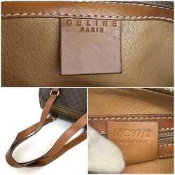 Celine Boston Bag Brown Macadam Handbag PVC Leather CELINE Ladies