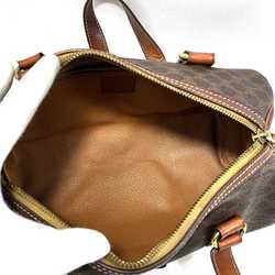 Celine Boston Bag Brown Macadam Handbag PVC Leather CELINE Ladies